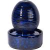 dobar® Piccola fontana in ceramica con pompa inclusa - fontana decorativa per interni in design asiatico, 17 x 17 x 21 cm, blu scuro, blu