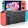 DLseego Custodia Glitter Compatibile con Switch, Cover Protettiva Agganciabile con Guscio in TPU per Switch Console e Joy-Con Controller - Chiaro