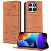 XINYEXIN Custodia per Motorola Edge 70 Fusion, Cover a Libro in Pelle PU con Blocco RFID, Slot per Carte, Supporto, Protezione Completa Antiurto - Marrone