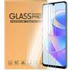 ESACMOT Confezione da 4 Pellicole Protettive in Vetro Temperato Compatibili con Huawei Honor X7a, Durezza 9H, Ultra Trasparenti, Antigraffio, Facili da Applicare, Compatibili con Custodia