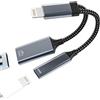 WASRUYI Adattatore USB per iPhone14 promax(2in1)per Lightning ricarica cavo otg 3.0 chiavetta trasferire dati per Apple MFi Certified USB-A lettore schede fotocamera memoria tastiera mouse per iPad caricatore