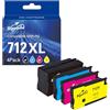 Superprint 712XL cartucce (con chip) compatibili con HP 3ED71A 3ED67A 3ED68A 3ED69A 712 XL Ink Cartridge per DesignJet T650 T630 T250 T230 T210 Studio Plotter Printers