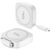 Kitbox Caricatore Wireless Magnetico 25W con Cavo USB C Retrattile, Base Ricarica Wireless Veloce Qi2.2 Per iPhone 17/16/15/14/13/12/Airpods, Caricatore Portatile per Samsung Galaxy, Google Pixel ecc,Bianco