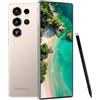 Maustron Smartphone B25Ultra da 7,3 pollici, 8 GB di RAM + 256 GB di ROM, supporta schede MicroSD fino a 128 GB, doppia SIM, 5G, Android 14, doppia fotocamera, sblocco tramite impronta digitale, colore oro