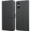 Leacckl Cover per Sony Xperia 10 VI, Custodia a portafoglio in Pelle PU Premium [Magnetica a Scatto] [Funzione Stand], Nero