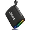 OHAYO Altoparlante Bluetooth Piccolo con Luce RGB, Music Box Bluetooth 5.3 con IPX7 Impermeabile, Batteria 24H, Stereo Pairing, Altoparlante Mini Portatile per iPhone, Festa, Giardino, Nero