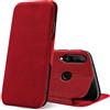 Verco Case per Huawei P40 Lite E Custodia, Cover a Libro Pelle PU per Huawei P40 Lite E Custodia Premio Booklet Protettiva, Rosso