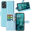 JIUNINE Cover per Motorola Moto G06, Custodia Portafoglio Libro in Pelle Sintetica Antiurto Cover Flip Case con [Carta Fessura] [Supporto Stand] [Fibbia Magnetica], Blu