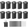EASTBULL Confezione da 10 chiavette USB 2.0 da 4 GB, con adattatore USB-C, unità mini USB FAT32 da 4 GB per archiviazione dati (grigio, 10 cordini, 1 adattatore)