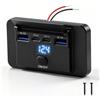 Thlevel Presa USB 12V Caricabatteria da Auto 84W Impermeabile Caricatore di Ricarica Rapida con Interruttore Voltmetro per Barche Camion