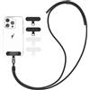 DiDaDi Catena Universale da Tracolla per Cellulare, Cinturino Adatto per Tutti Gli Smartphone, Cordino Con 2 Pad, Compatibile Con Tutti Gli Smartphone Lanyard (Nero)