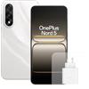 OnePlus Smartphone Nord 5 8 GB RAM 256 GB Storage Display AMOLED 6,83 Pollici 144 Hz, Snapdragon 8s Gen 3, Doppia fotocamera 50 MP, Batteria 5200 mAh, con caricabatterie da 80 W, Bianco