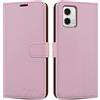 iCatchy Custodia a portafoglio in pelle per Motorola Moto G73 5G Flip Folio con supporto per schede e cavalletto per Motorola G73 Cover per telefono Motorola G73 (oro rosa)