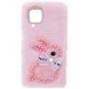 YKTO Peluche Coniglio per Oppo Reno4 Z 5G,Custodia per Telefono Ragazza Coniglio con Diamanti Glitter Comoda Custodia per Telefono in Finta Peluche per Oppo Reno4 Z 5G,Coniglio Rosa Perla