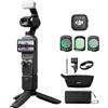 DJI Osmo Pocket 4 Combo Creator, fotocamera stabilizzata tascabile per vlog, CMOS da 1″ e 4K/240fps, 107 GB di memoria integrata, Trasmettitore Mic 3 (Set di 3 filtri)