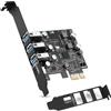 YEELIYA Scheda di Espansione PCI Express a USB 3.0, 4 Porte (3 Type-A + 1 Type-C) Include Bracket Low-Profile Compatibile con Windows