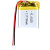 Sunkoo Batteria ai polimeri di litio 3.7V 500mAh 602530 Lipo batteria ricaricabile con connettore JST per altoparlanti Bluetooth, auricolari wireless, elettronica portatile