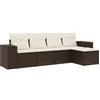 vidaXL Set Divano da Giardino 5 pz con Cuscini Marrone in Polyrattan