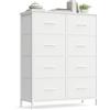 SONGMICS BELLAH Collezione - Cassettiera, 8 Cassetti in Tessuto, Acciaio, MDF, Tessuto Non Tessuto, per Camera da Letto, Armadio, Ingresso, Soggiorno, Bianco Nuvola e Bianco Neve LGS124WH01