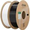 eSUN Filamento PLA 1,75 mm, filamento modificato per stampante 3D PLA, precisione dimensionale +/- 0,03 mm, bobina da 1 kg (2,2 libbre) filamento di stampa 3D (Bianco Freddo+Nero, 2KG)