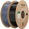 eSUN Filamento PLA 1,75 mm, filamento modificato per stampante 3D PLA, precisione dimensionale +/- 0,03 mm, bobina da 1 kg (2,2 libbre) filamento di stampa 3D (Grigio+Nero, 2KG)