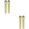 2 Pcs Decorazioni Per Feste Musicali Microfono Cosplay Supporto Dorato