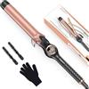 BESTOPE PRO Ferro Arricciacapelli 32mm per Ricci Grandi, Piastra Capelli con Temperatura Regolabile 140°C-230°C e Display LCD, Oro Rosa