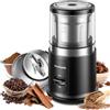 SHARDOR - Macinacaffè elettrico One Touch con spezie, erbe per chicchi di caffè, spezie e semi con 1 ciotola rimovibile in acciaio inox, macinino a secco, nero
