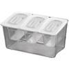 POXZSFX Vassoio per condimenti refrigerati Organizza piccoli ingredienti con una scatola per condimenti rimovibile, facile da riempire, pulire e mantenere. Vassoio per, 3 scomparti, 33x20.2x18 cm