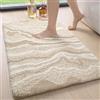 DEXI Tappeto Bagno Antiscivolo 40 x 60 cm, Tappetino Doccia Super Assorbente in Microfibra Morbido, Lavabile in Lavatrice, Design Moderni per Bagno, Cucina o Lavandino, Beige