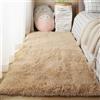 XUEDNGM Tappeto Salotto Moderno Tappeto Salotto 60 x 200 cm Lavabile Fino a 30 Gradi, Unicolore, Antiscivolo, Morbido Tappeto Del Soggiorno Pelo Lungo Tappeti Antiscivolo, cammello