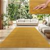 TT Home Tappeto Salotto Pelo Corto Monocolore Design Moderno Lavabile, Colore: Giallo Scuro Giallo senape, Dimensione:240x340 cm