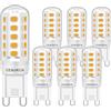 Brantoo Lampadine LED G9 3W bianco caldo 2700 K, nessun sfarfallio equivalente a lampadine alogene da 20 W, 25 W, 28 W, 33 W, 40 W, CRI> 85, attacco G9, a risparmio energetico, non dimmerabile, AC 230