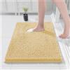COMPOLICY Tappetino da bagno 40 x 60 cm, in ciniglia beige, antiscivolo e universale, lavabile e assorbente, ad asciugatura rapida, per tutti gli stili di arredamento, bagno
