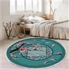 Tomifine Tappeto in Soggiorno Tessuto Tappeto con Nappe Stampa Geometrica Tappeti Rotondo Lavabile Antiscivolo Tappetino per Camera da Letto Balcone (100cm,Verde)