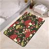 YISUMEI Tappetino da bagno, antiscivolo, super assorbente, con retro in gomma, adatto sotto lo zerbino del bagno, tappeto per doccia, 43,2 x 61 cm, con divertenti funghi rossi