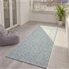 benuta Basic Tappeto da esterno Iowa - Blu 80x300 cm - Boho Juta-Look - Impermeabile UV balcone, terrazza, giardino, cucina, soggiorno - Robusto