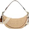 Generisch 2026 Novità Borsa a tracolla da donna borse a tracolla per le donne spiaggia tessuto borsa a spalla borse con cinturino regolabile, beige., 28x17cm
