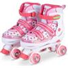 HOMASIS Pattini a Rotelle per Bambini, Pattini in Linea con Ruote Luminose, Misure Regolabili, 2 Freni Anteriori e Cuscinetti Lisci, Roller Skates per Principiante per Interno ed Esterno (38-41)