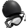 Greabuy Set di cuffie e occhiali per allenamento in piscina Cuffia da nuoto in silicone per capelli lunghi con occhiali anti appannamento regolabili per adulti Set di cuffie da nuoto per capelli lunghi