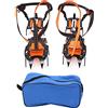 Lxwraptorial 12 - Ramponi per denti, tacchette da ghiaccio per scarpe e stivali, punte antiscivolo in acciaio al manganese ad alta resistenza con cinghie in nylon, ideali per neve, ghiaccio,