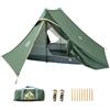 BUERTS Tenda da trekking ultraleggera, 4 stagioni, impermeabile, per scout e trekking, facile da installare, per escursionismo, arrampicata e campeggio (senza bastoncini da trekking), colore: verde