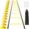 Naroote Set Scaletta Veloce per Allenamento Fitness Calcio Calcio, Migliora l'equilibrio, la Forza, la Coordinazione, i Pali, la Borsa per Riporre i Coni Segnaletici, la Lunghezza di 19,7 Piedi