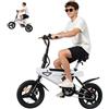 Tysqum AVDL Bici Elettrica Pieghevole per Adulti | E-Bike da Città 14 con Sospensione Completa e Freni a Disco | Bicicletta Elettrica con Batteria Rimovibile 36V 6,4Ah, per Pendolari Urbani Uomo/Donna