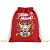 KERYBW Borsa da palestra per Carnevale di Colonia, colore rosso e bianco, con motivo a clown, per costume di Carnevale