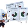 Generico Volleyball Rotation Track Wheel - 2-Pack Dry Erase Sideline Strategy Sheets, Compact Slim Laminated Court Rotation Tracking Cards with Markers for Volleyball Coaches | Classic White
