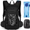 Origem Zaino Idrico da 22L con Sacca iIdrica 3L e Copertura Antipioggia, Zaino da Trekking Resistente all'acqua con Porta Casco, Tasca per Cellulare e 10 Scomparti Ideale per Ciclismo Trekking e Corsa