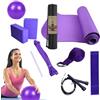 Generic Kit yoga, tappetino per esercizi con palla da yoga, fascia di resistenza portatile, attrezzatura per esercizi per casa, palestra, pilates, stretching