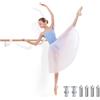 KOMFOTTEU Sbarra Danza Classica, Montaggio a Parete, Sbarra Danza per Casa, Sbarra: 38mm Ø, Barra per Balletto in Legno di Faggio, per Yoga, Stretching, Allenamento, Pose di Balletto, Casa, Palestra
