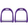 AMONIDA Sella da Equitazione in Alluminio Antiscivolo con Staffa per Appassionati di Equitazione - Resistente Cuscinetto in Acciaio Inossidabile in 5 Colori - Paio da 1220 G (Purple)